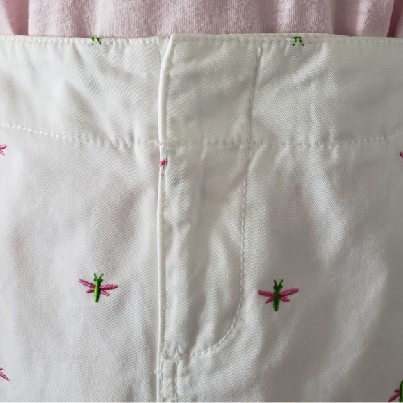 EUC Rare White label Lilly Pulitzer Vintage dragonfly skirt, white w/pink&green - Picture 3 of 11